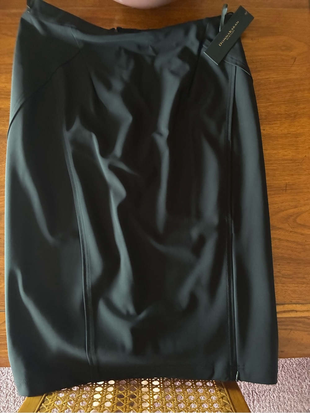 Donna Karan Black Tailored Pencil Skirt with Side Slit - Picture 5 of 14